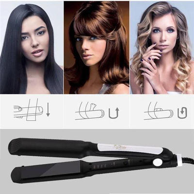 New Anti-Static Ceramic 2 in 1 Straightener and Curling Iron Dual